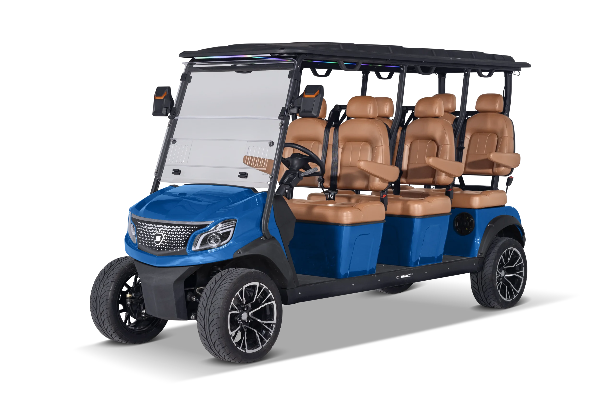 Blue colored golf cart