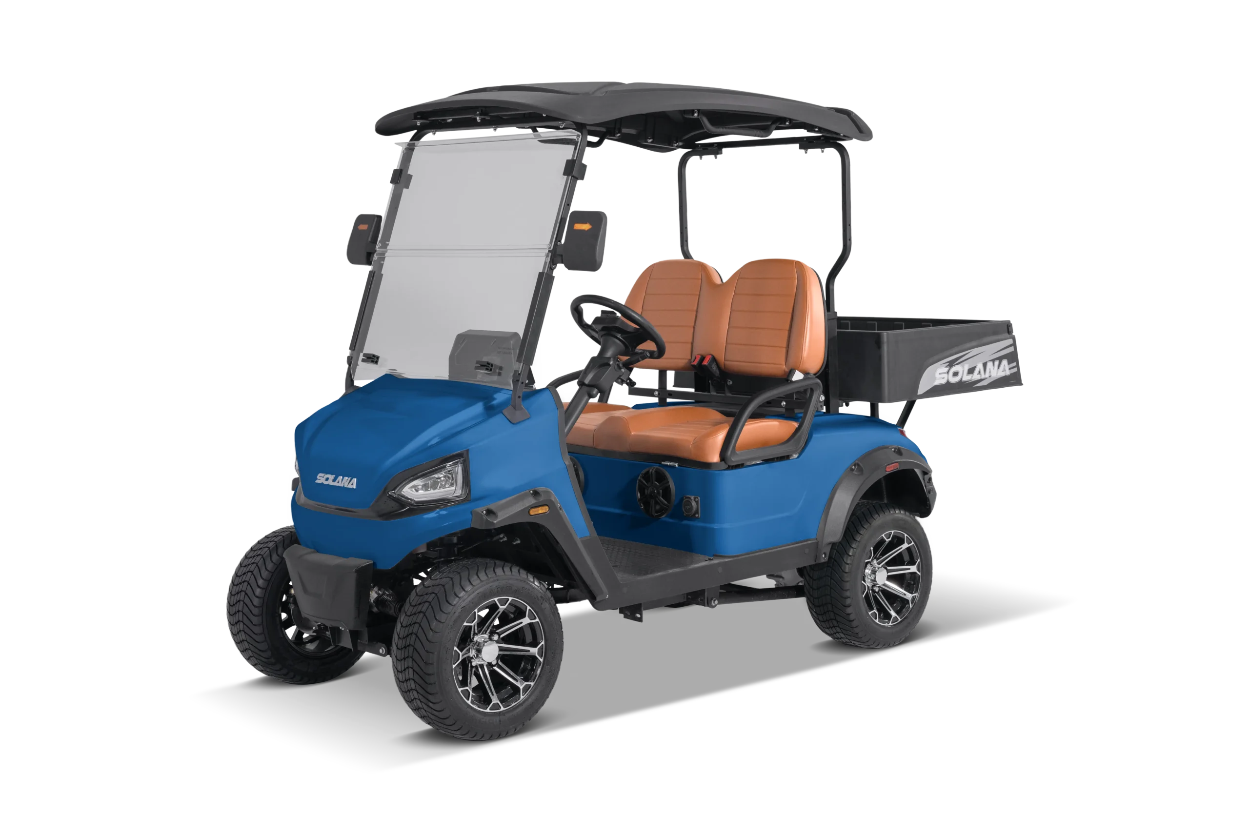 Blue colored golf cart